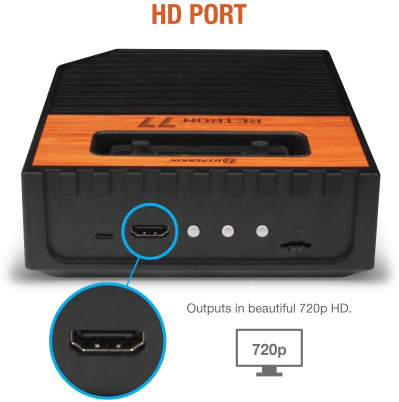HYPERKIN Retron77【Atari 2600専用レトロゲーム互換機】大画面再生、特殊ウッド加工パネル、セーブ機能、左右両利きコントローラー付属