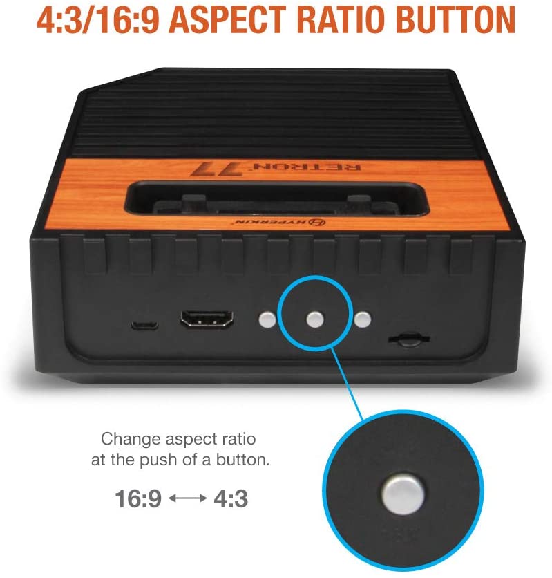 HYPERKIN Retron77【Atari 2600専用レトロゲーム互換機】大画面再生、特殊ウッド加工パネル、セーブ機能、左右両利きコントローラー付属