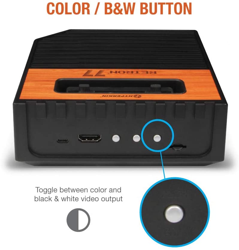 HYPERKIN Retron77【Atari 2600専用レトロゲーム互換機】大画面再生、特殊ウッド加工パネル、セーブ機能、左右両利きコントローラー付属