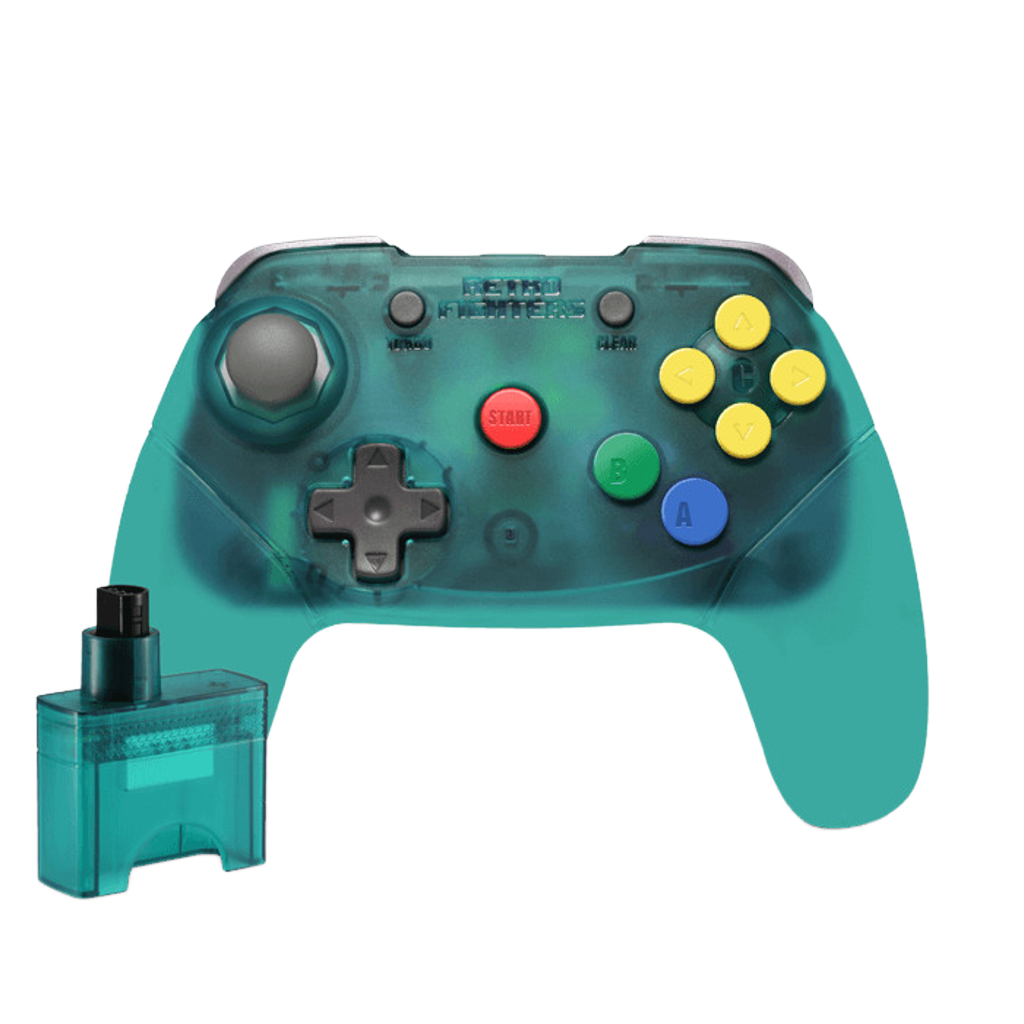 RETRO FIGHTERS Brawler64 Wireless コントローラー - N64専用・次世代アナログスティック・メモリパック対応・超高速ターボ機能搭載・ターコイズ