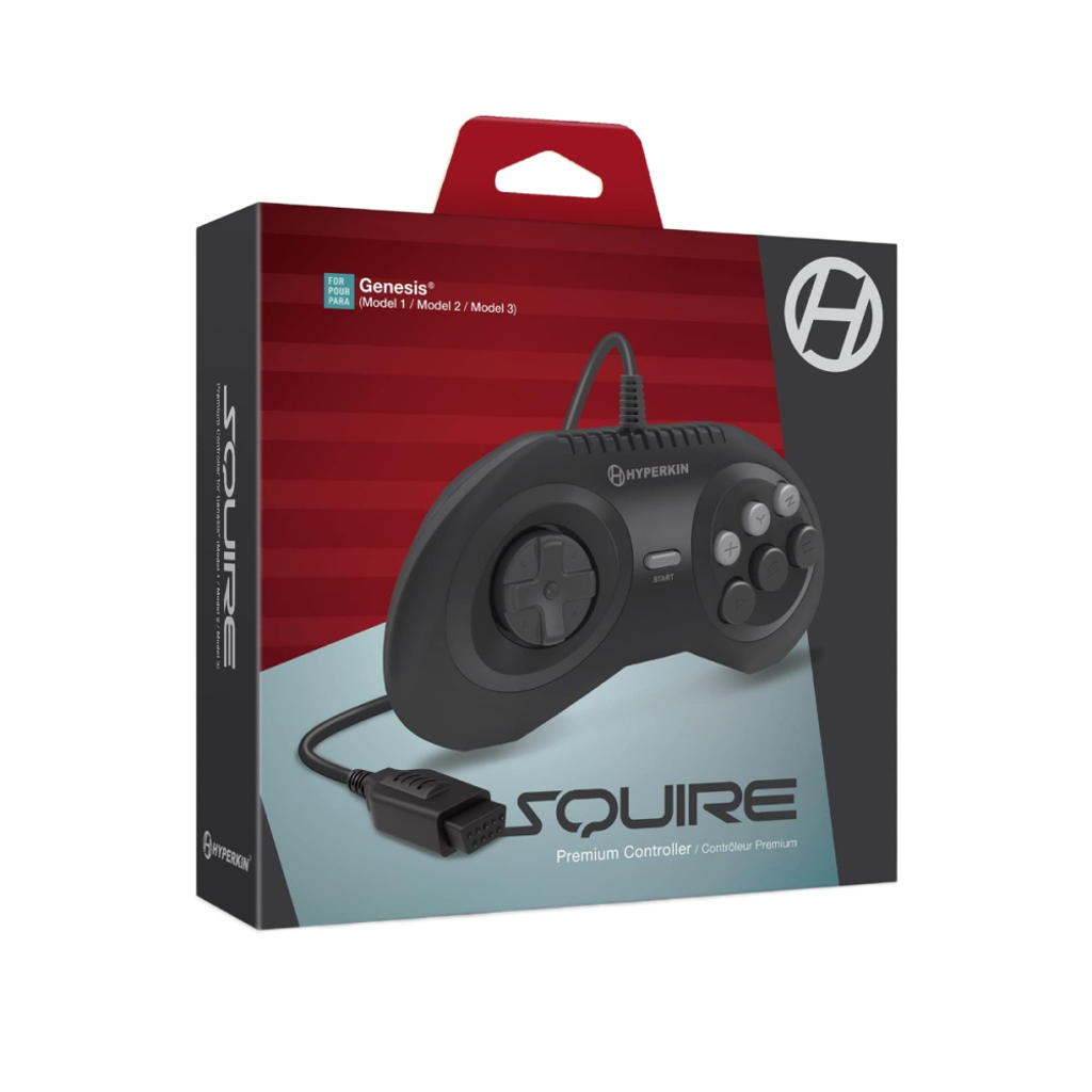Hyperkin Squire プレミアム有線コントローラー｜Genesis／Mega Drive 互換｜6ボタン・9ピン・人間工学設計