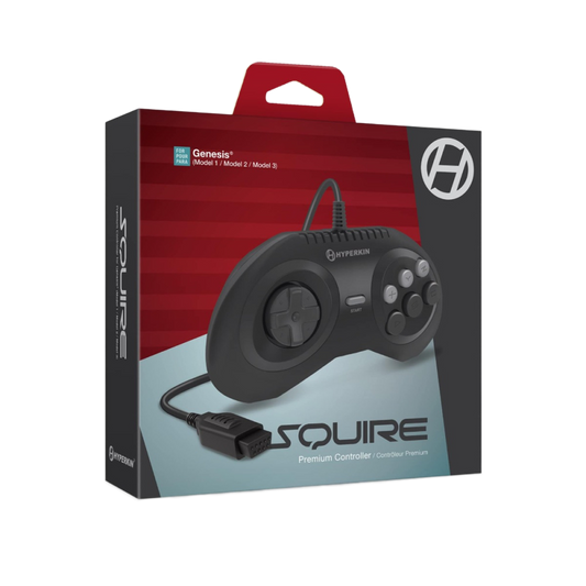 Hyperkin Squire プレミアム有線コントローラー｜Genesis／Mega Drive 互換｜6ボタン・9ピン・人間工学設計