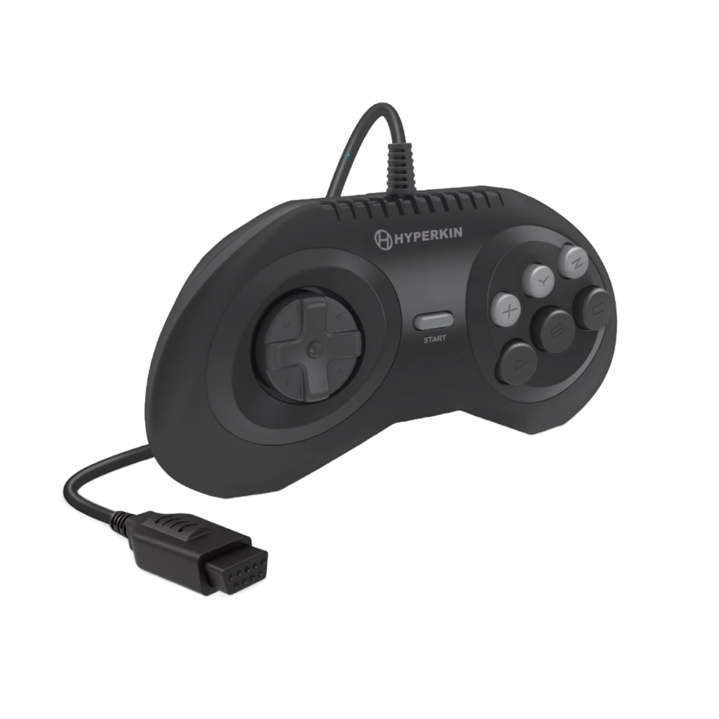 Hyperkin Squire プレミアム有線コントローラー｜Genesis／Mega Drive 互換｜6ボタン・9ピン・人間工学設計