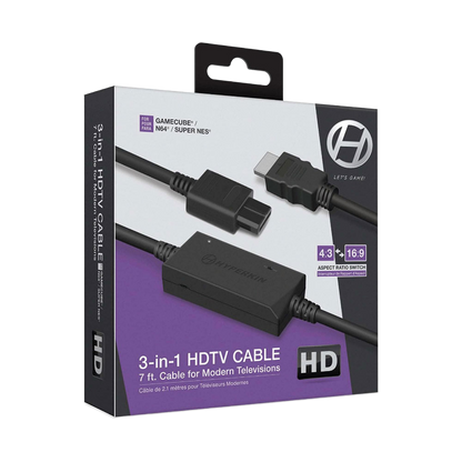 HYPERKIN HDTVケーブル 720p対応｜Nintendo® 64, GameCube® & Super Nintendo®（SNES™）用｜4:3/16:9アスペクト比切替可能｜高画質映像＆ステレオ音声対応｜Micro USB電源ケーブル付き