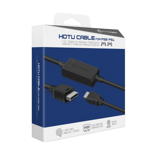 HYPERKIN HDTVケーブル for PS1® / PS2® - プレイステーション®対応 | 720p高画質HDMI出力 | クリアな映像＆ステレオ音声 | すべてのPS1®＆PS2®モデル互換 | 外部電源対応 7ftケーブル & Micro USBケーブル付属