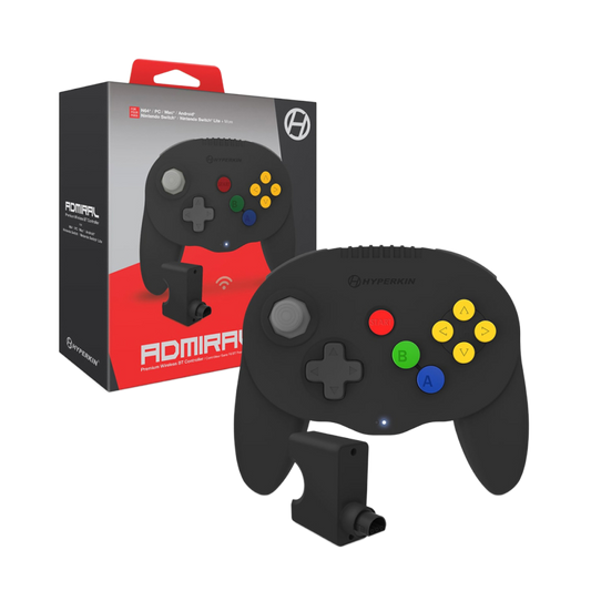 Hyperkin Admiral プレミアム ワイヤレス Bluetooth コントローラー ブラック｜N64 互換コントローラー｜レシーバー・メモリーカード付属｜Nintendo Switch PC対応｜レトロゲーム用ゲームパッド