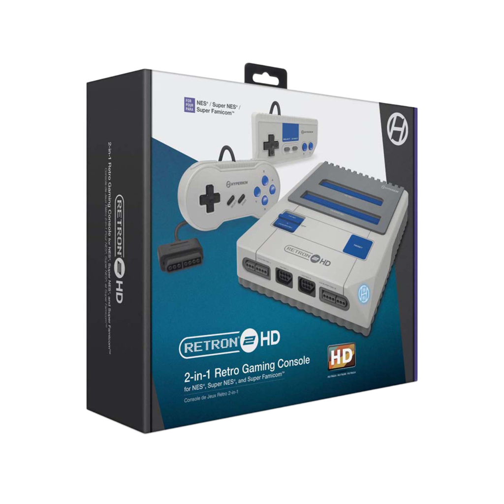 HYPERKIN RetroN 2 HD ゲーミングコンソール｜NES™ / ファミリーコンピュータ™ / Super NES™ / スーパーファミコン™ 対応｜1080p HDMI出力｜クラシックコントローラー2個付属｜グレー