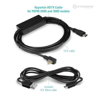 HYPERKIN PSP to HDMI 変換ケーブル - PSP® 2000/3000対応 | HDTV出力対応 | 720p高解像度サポート | ステレオ音声対応 | Zoom機能搭載 | 給電用USBケーブル付属