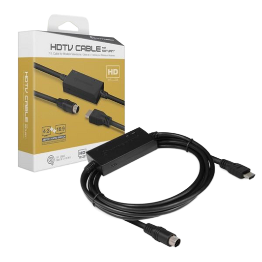 HYPERKIN HDTVケーブル for SEGA Saturn™ | 720p解像度対応 | 4:3 & 16:9 アスペクト比切替可能 | 明瞭な画質とステレオ音声 | 約210cmケーブル + 約180cmMicroケーブル付属