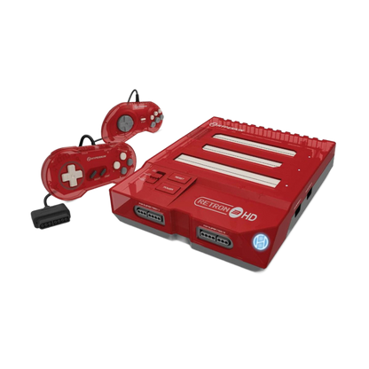 HYPERKIN RetroN 3 HD｜3-in-1レトロゲーム機｜NES / ファミリーコンピュータ / Super NES / スーパーファミコン / Genesis / メガドライブ対応｜1080p HDMI出力｜クラシックコントローラー2個付属｜レッド