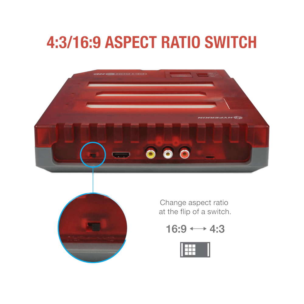 HYPERKIN RetroN 3 HD｜3-in-1レトロゲーム機｜NES / ファミリーコンピュータ / Super NES / スーパーファミコン / Genesis / メガドライブ対応｜1080p HDMI出力｜クラシックコントローラー2個付属｜レッド