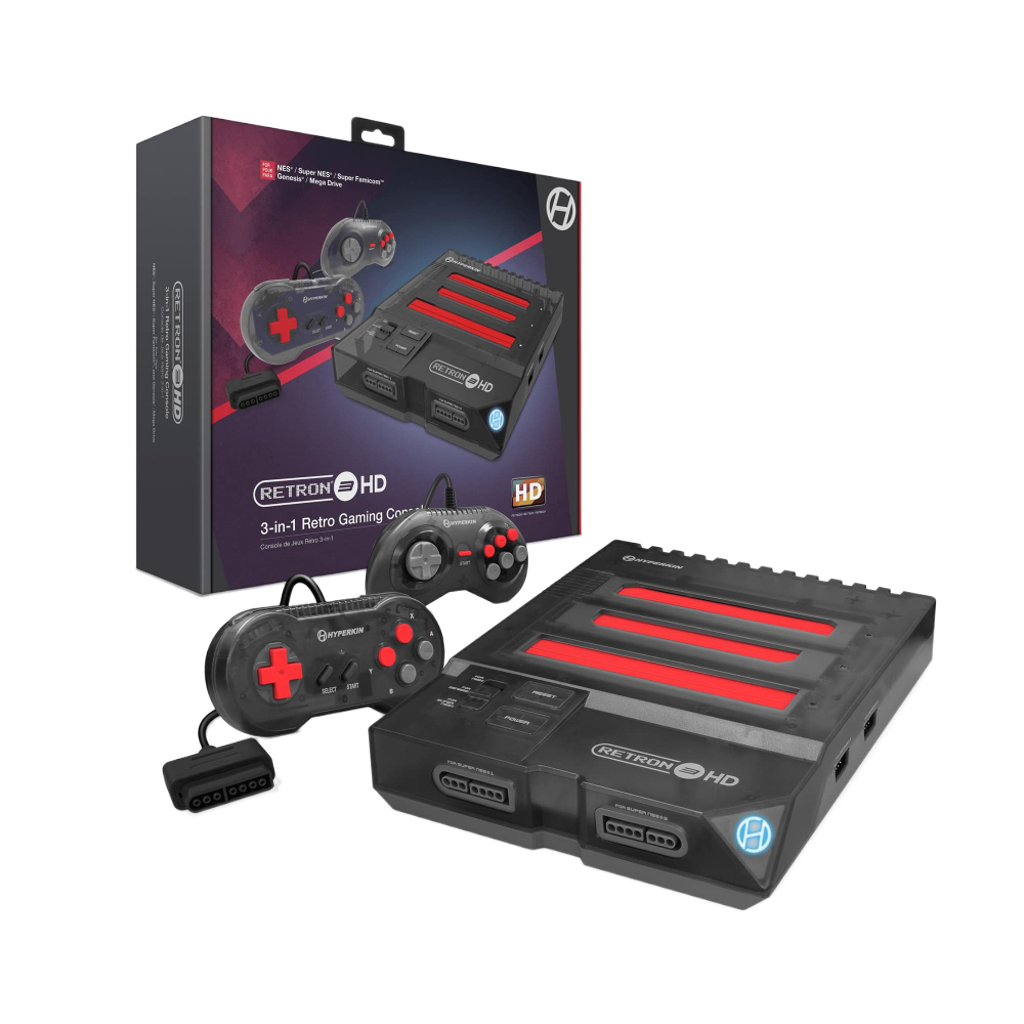 HYPERKIN RetroN 3 HD｜3-in-1レトロゲーム機｜NES / ファミリーコンピュータ / Super NES / スーパーファミコン / Genesis / メガドライブ対応｜1080p HDMI出力｜クラシックコントローラー2個付属｜ブラック