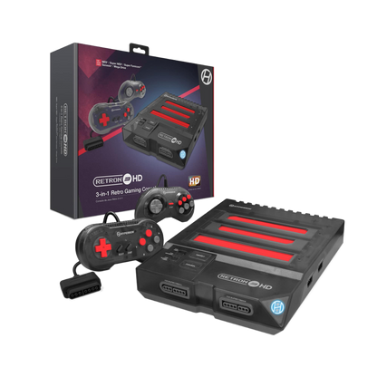 HYPERKIN RetroN 3 HD｜3-in-1レトロゲーム機｜NES / ファミリーコンピュータ / Super NES / スーパーファミコン / Genesis / メガドライブ対応｜1080p HDMI出力｜クラシックコントローラー2個付属｜ブラック