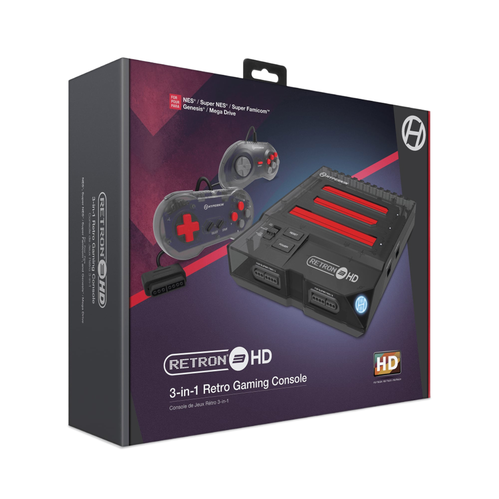 HYPERKIN RetroN 3 HD｜3-in-1レトロゲーム機｜NES / ファミリーコンピュータ / Super NES / スーパーファミコン / Genesis / メガドライブ対応｜1080p HDMI出力｜クラシックコントローラー2個付属｜ブラック