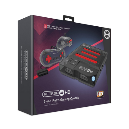 HYPERKIN RetroN 3 HD｜3-in-1レトロゲーム機｜NES / ファミリーコンピュータ / Super NES / スーパーファミコン / Genesis / メガドライブ対応｜1080p HDMI出力｜クラシックコントローラー2個付属｜ブラック