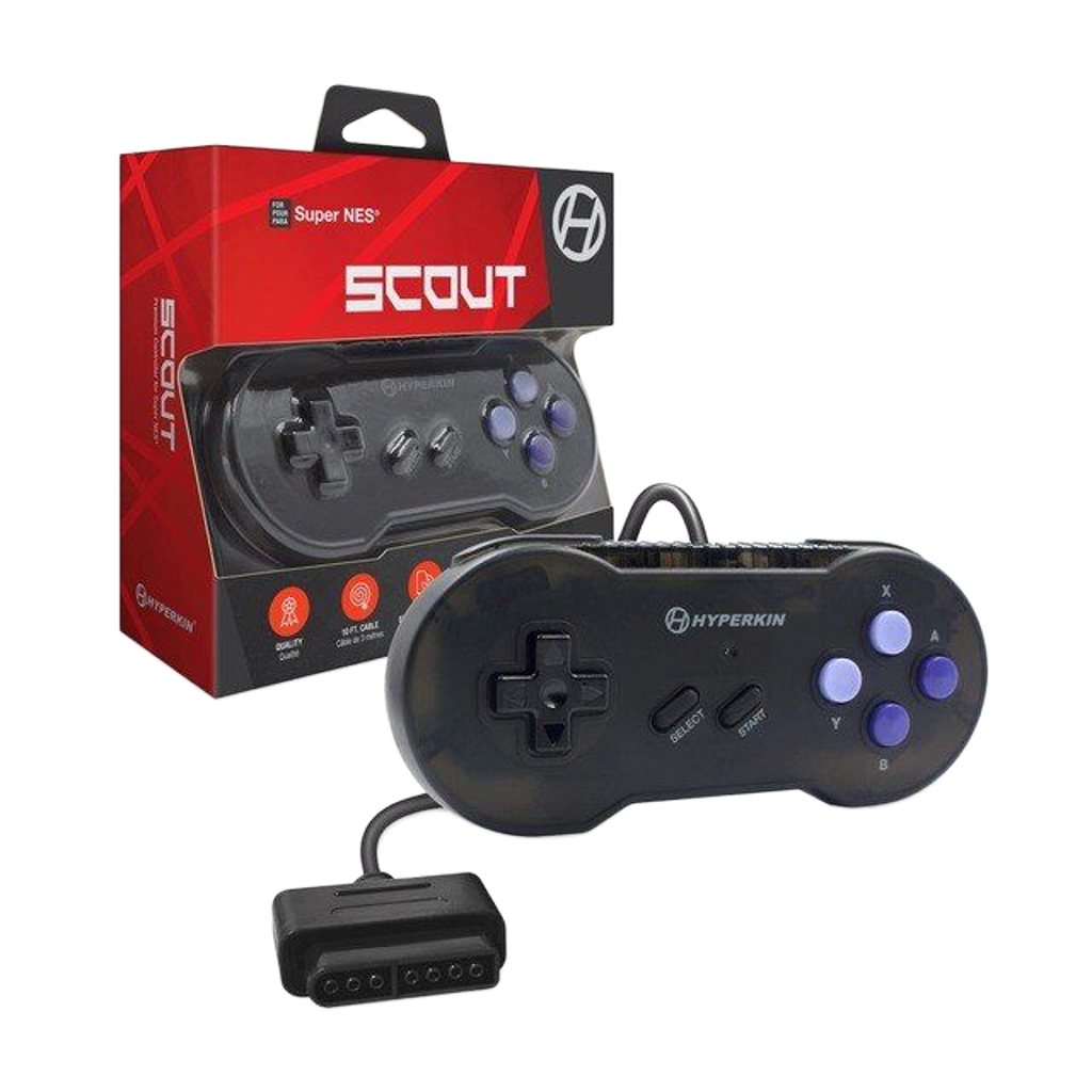 Hyperkin Scout Premium Wired Controller スーパーファミコン SNES 専用 有線コントローラー 10ftロングケーブル 全3色