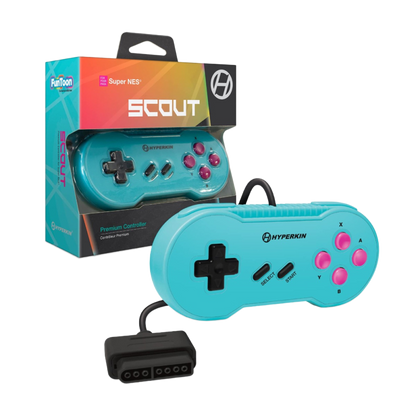 Hyperkin Scout Premium Wired Controller スーパーファミコン SNES 専用 有線コントローラー 10ftロングケーブル 全3色