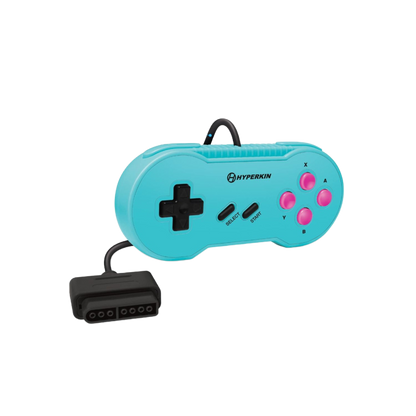【セット商品】【セットで買うと5％OFF！】HYPERKIN - SUPABOY BlackGold 【USB type-C エディション】と "SCOUT" SFC®/SNES®専用有線コントローラー （HyperBeachカラー）