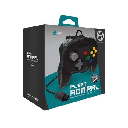 N64® 有線コントローラ オリジナルポート　ハイパキン　フリートアドミラル Hyperkin Fleet Admiral N64 Wired Controller スモークグレー