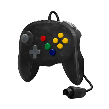 N64® 有線コントローラ オリジナルポート　ハイパキン　フリートアドミラル Hyperkin Fleet Admiral N64 Wired Controller スモークグレー