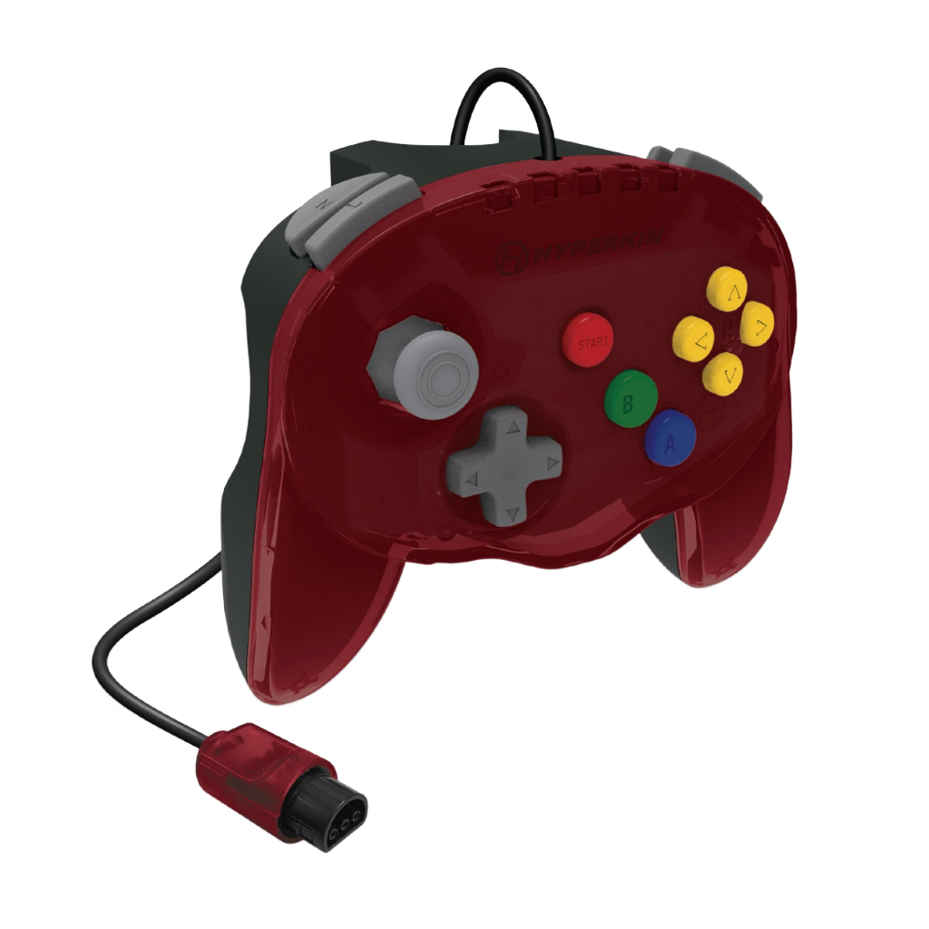 N64® 有線コントローラ オリジナルポート　ハイパキン　フリートアドミラル Hyperkin Fleet Admiral N64 Wired Controller レッド