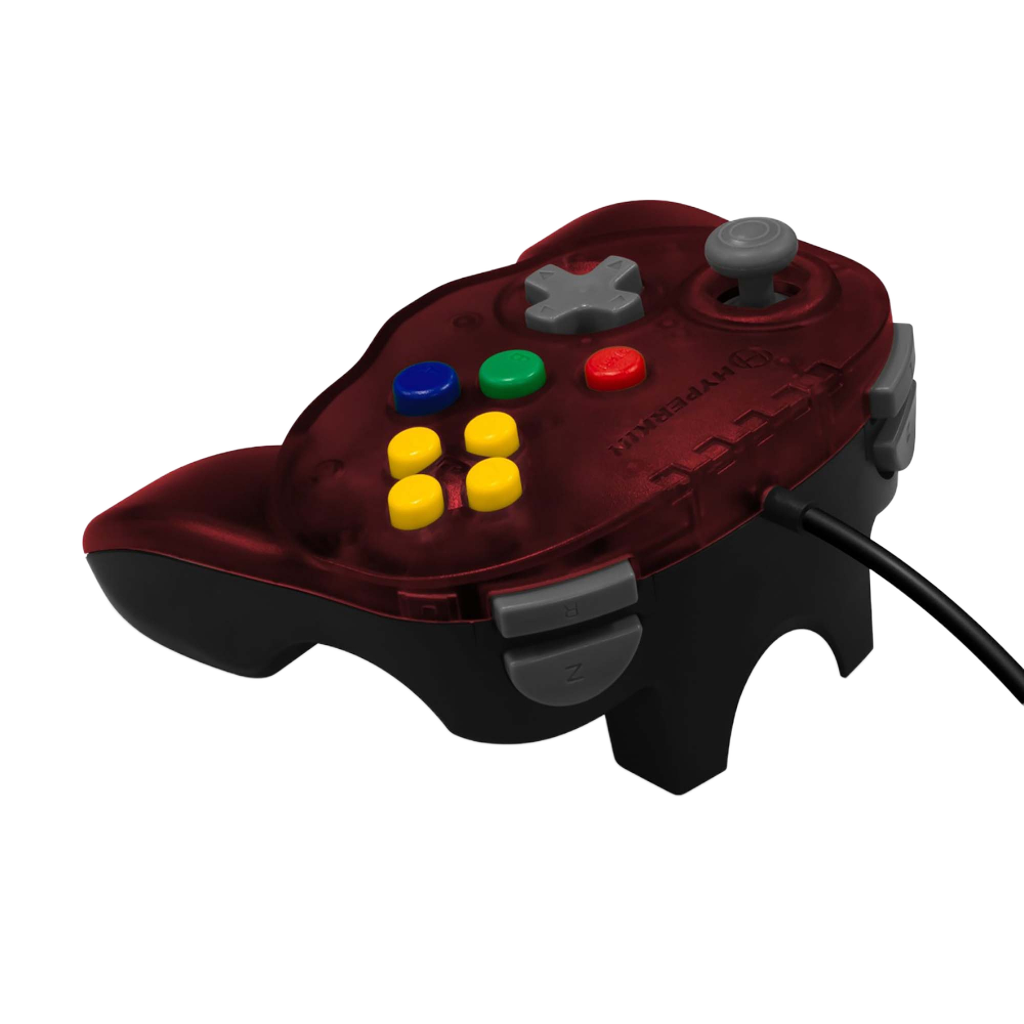 N64® 有線コントローラ オリジナルポート　ハイパキン　フリートアドミラル Hyperkin Fleet Admiral N64 Wired Controller レッド