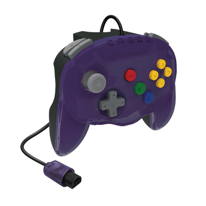 N64® 有線コントローラ オリジナルポート　ハイパキン　フリートアドミラル Hyperkin Fleet Admiral N64 Wired Controller パープル
