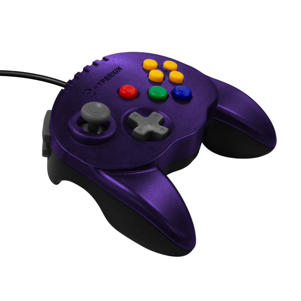 N64® 有線コントローラ オリジナルポート　ハイパキン　フリートアドミラル Hyperkin Fleet Admiral N64 Wired Controller パープル