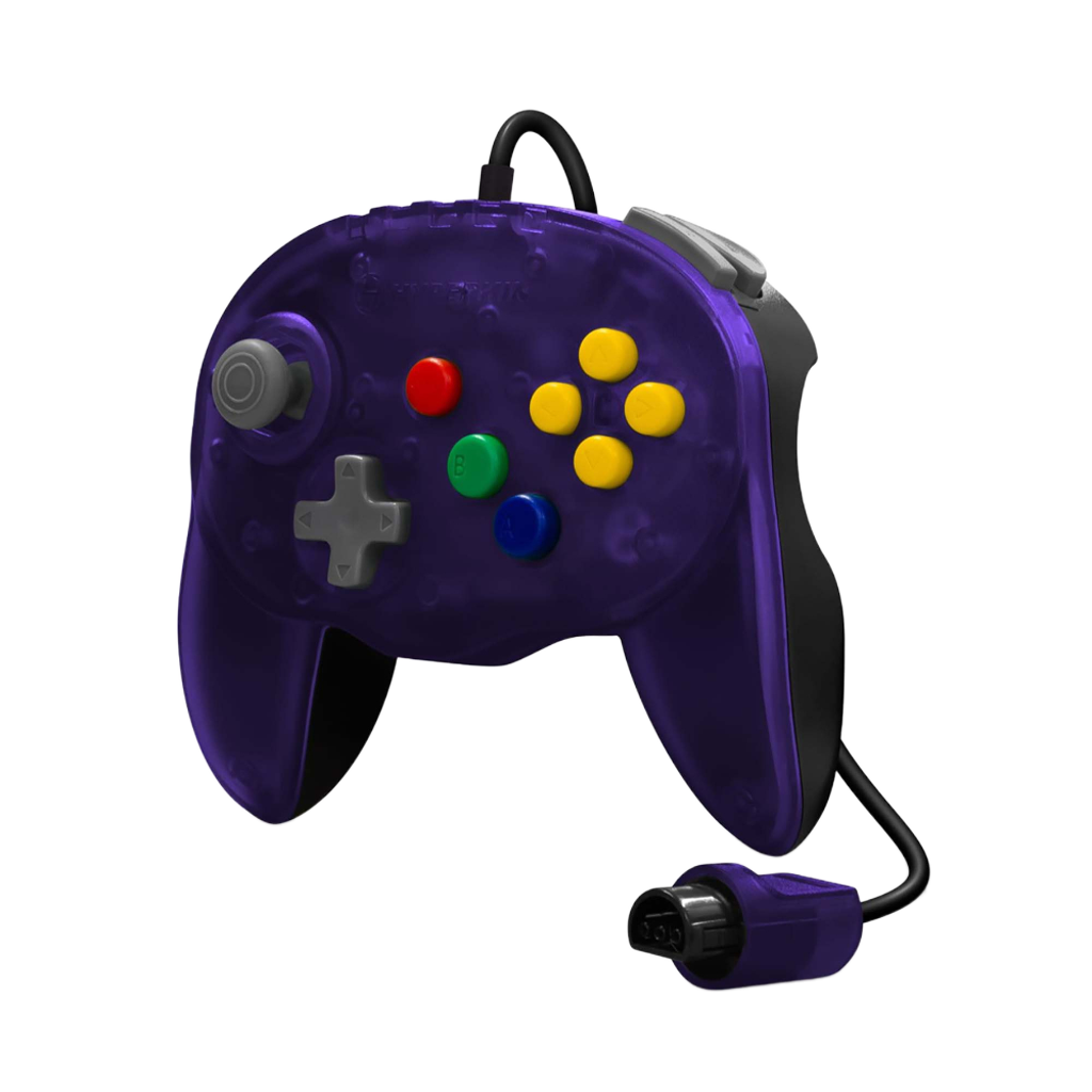 N64® 有線コントローラ オリジナルポート　ハイパキン　フリートアドミラル Hyperkin Fleet Admiral N64 Wired Controller パープル