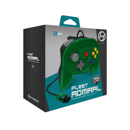 N64® 有線コントローラ オリジナルポート　ハイパキン　フリートアドミラル Hyperkin Fleet Admiral N64 Wired Controller グリーン