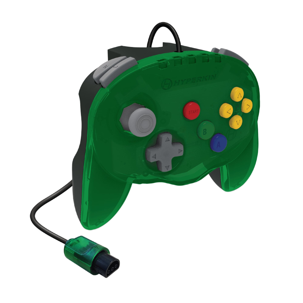 N64® 有線コントローラ オリジナルポート　ハイパキン　フリートアドミラル Hyperkin Fleet Admiral N64 Wired Controller グリーン