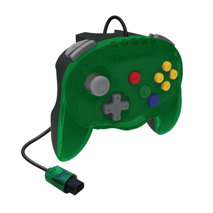 N64® 有線コントローラ オリジナルポート　ハイパキン　フリートアドミラル Hyperkin Fleet Admiral N64 Wired Controller グリーン