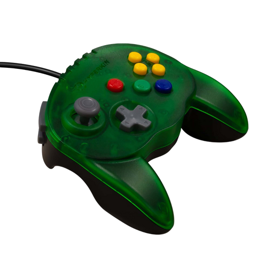 N64® 有線コントローラ オリジナルポート　ハイパキン　フリートアドミラル Hyperkin Fleet Admiral N64 Wired Controller グリーン