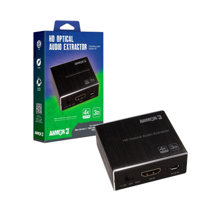 Armor3 HDMI音声分離器 - 光デジタル＆アナログ音声出力 | SPDIFトスリンク/3.5mmステレオ/HDMIパススルー対応 | AVサウンドレシーバー対応 | 5V/1A USB給電 (別売り)