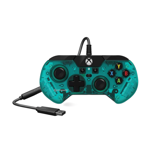 Hyperkin X91 有線コントローラー Xbox One/Series X|S/Windows 10/11 PC対応 公認ライセンス品 レトロデザイン プレミアムビルド 3.5mmヘッドセットジャック搭載 クリアグリーン