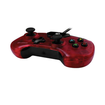 Hyperkin X91 有線コントローラー Xbox One/Series X|S/Windows 10/11 PC対応 公認ライセンス品 レトロデザイン プレミアムビルド 3.5mmヘッドセットジャック搭載 クリアレッド