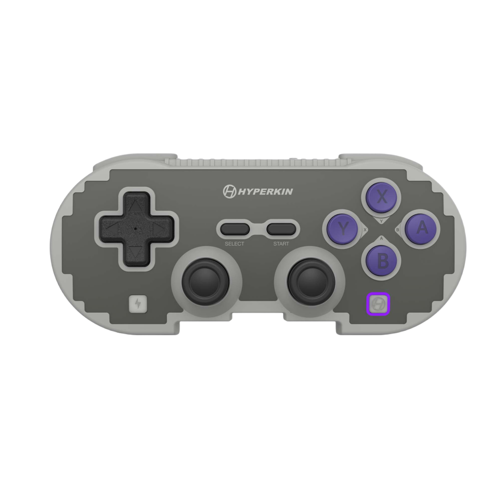 Hyperkin Pixel Art ワイヤレス コントローラー Switch/PC/スマホ対応 ホールエフェクトスティック搭載 Bluetooth 5.0/2.4GHz/有線接続 ドリフト防止 ターボ機能 レトログレー