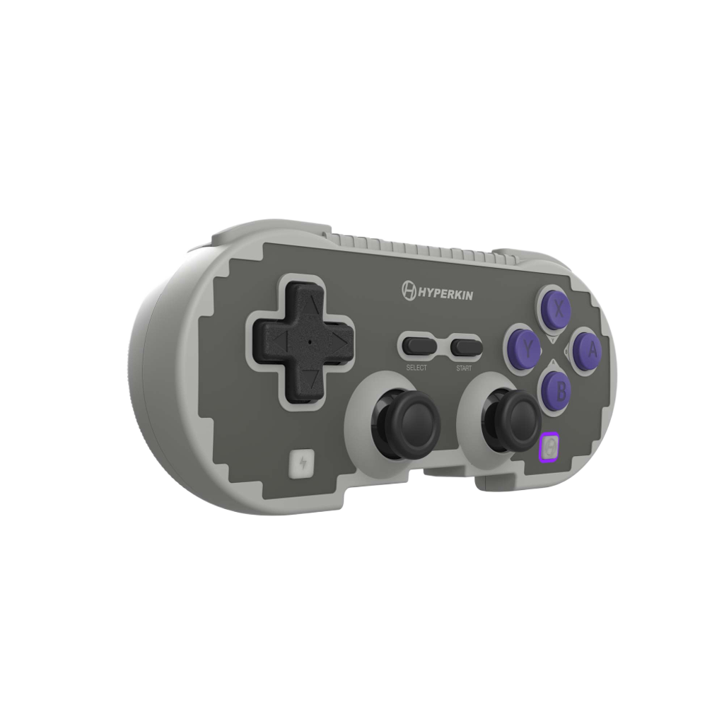 Hyperkin Pixel Art ワイヤレス コントローラー Switch/PC/スマホ対応 ホールエフェクトスティック搭載 Bluetooth 5.0/2.4GHz/有線接続 ドリフト防止 ターボ機能 レトログレー