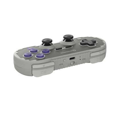 Hyperkin Pixel Art ワイヤレス コントローラー Switch/PC/スマホ対応 ホールエフェクトスティック搭載 Bluetooth 5.0/2.4GHz/有線接続 ドリフト防止 ターボ機能 レトログレー