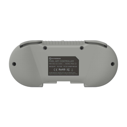 Hyperkin Pixel Art ワイヤレス コントローラー Switch/PC/スマホ対応 ホールエフェクトスティック搭載 Bluetooth 5.0/2.4GHz/有線接続 ドリフト防止 ターボ機能 レトログレー
