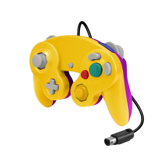 CirKa 有線コントローラー イエロー/パ－プル｜GameCube/Wii用 振動機能搭載 デュアルアナログスティック【どれでも2個まとめ買いで送料無料対象商品】