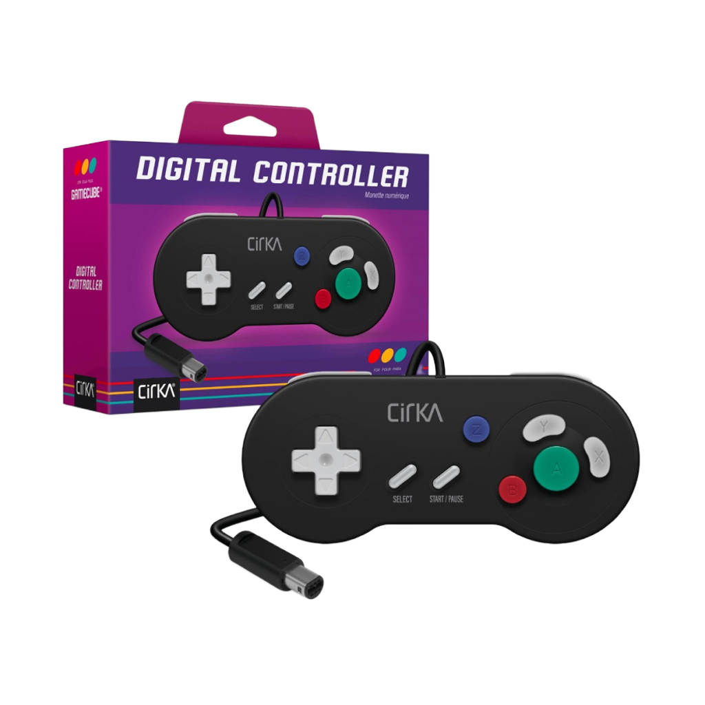 Hyperkin Cirka™ デジタルコントローラー for Nintendo GameCube™ (GC) - ブラック | レトロゲームアクセサリー | Wii™互換 対応 | 高品質サードパーティ製コントローラー