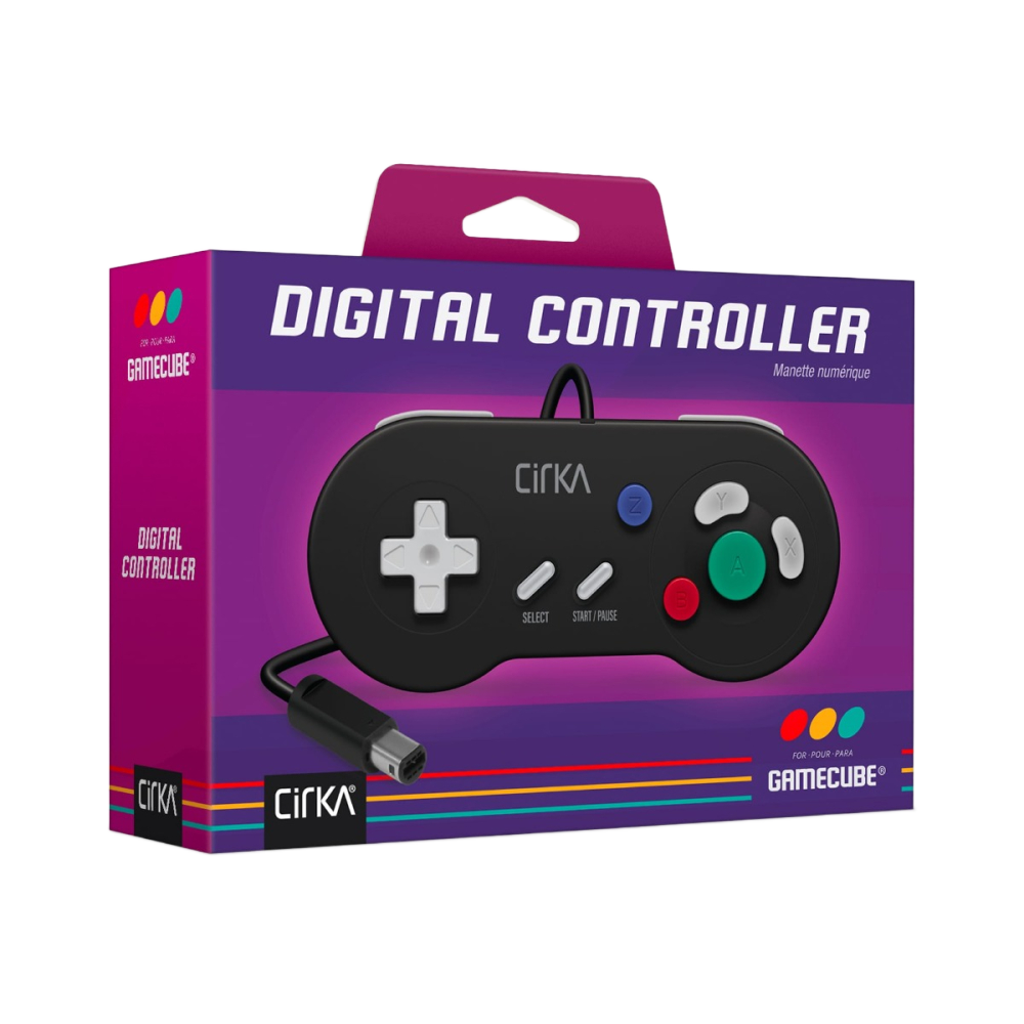 Hyperkin Cirka™ デジタルコントローラー for Nintendo GameCube™ (GC) - ブラック | レトロゲームアクセサリー | Wii™互換 対応 | 高品質サードパーティ製コントローラー