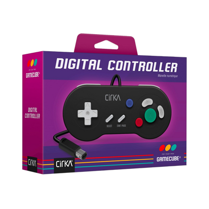 Hyperkin Cirka™ デジタルコントローラー for Nintendo GameCube™ (GC) - ブラック | レトロゲームアクセサリー | Wii™互換 対応 | 高品質サードパーティ製コントローラー