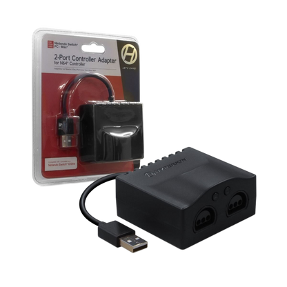 Hyperkin製 2ポート N64® コントローラー USBアダプター｜Nintendo Switch®・PC・Mac®対応｜オリジナルN64®コントローラーを現代のプラットフォームで使用可能