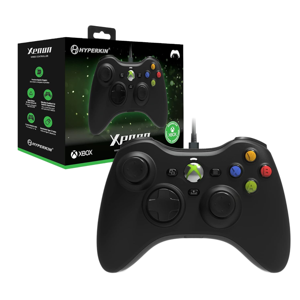 Hyperkin Xenon Wired Controller（ハイパーキン ゼノン 有線コントローラー）｜Xbox One/Xbox Series X・S/Windows10・11対応 Xbox公式ライセンス取得 着脱式USB Type-Cケーブル 3.5mmヘッドセットジャック搭載 高精度インパルストリガー 振動フィードバック 全5色