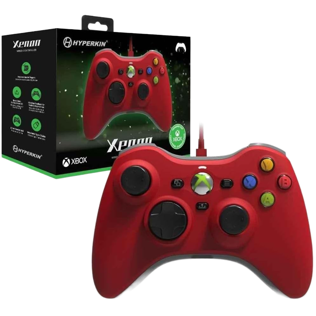Hyperkin Xenon Wired Controller（ハイパーキン ゼノン 有線コントローラー）｜Xbox One/Xbox Series X・S/Windows10・11対応 Xbox公式ライセンス取得 着脱式USB Type-Cケーブル 3.5mmヘッドセットジャック搭載 高精度インパルストリガー 振動フィードバック 全5色