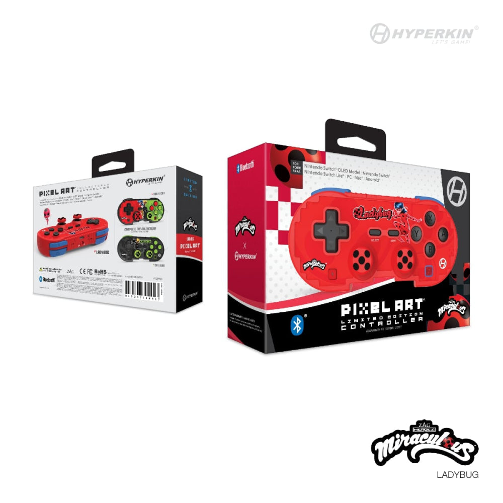 Hyperkin ピクセルアート Bluetooth コントローラー オフィシャル ミラキュラス エディション (Ladybug)