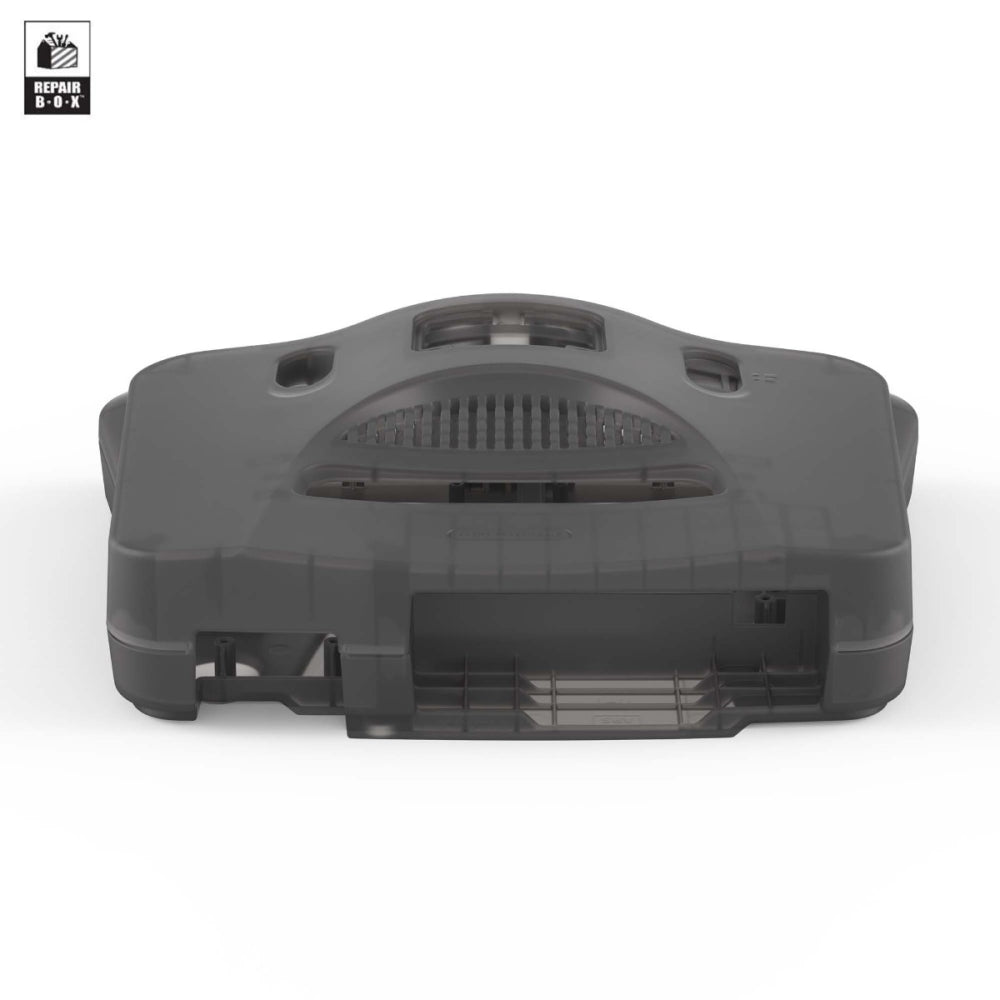 Hyperkin RepairBox カスタムカラー外装シェル スモークグレー｜N64™本体用交換ケースキット｜レトロゲーム機の修理・カスタマイズに最適｜ネジ・イジェクトパーツ付きフルセット【全3色】