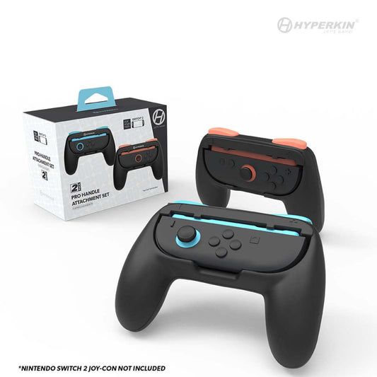 Hyperkin Proハンドルアタッチメント2個セット Nintendo Switch 2 Joy-Con専用 ブラック｜グリップ強化で快適操作＆長時間プレイに最適なアクセサリー